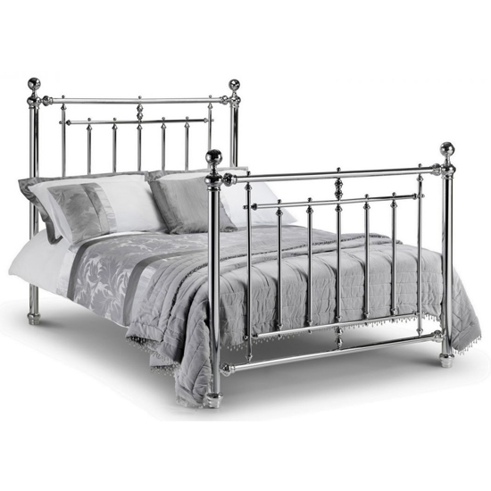 Empress Metal King Size Bed In Chrome