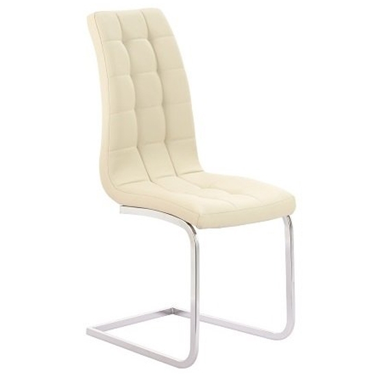 Enzo Faux Leather Dining Chair In Cream