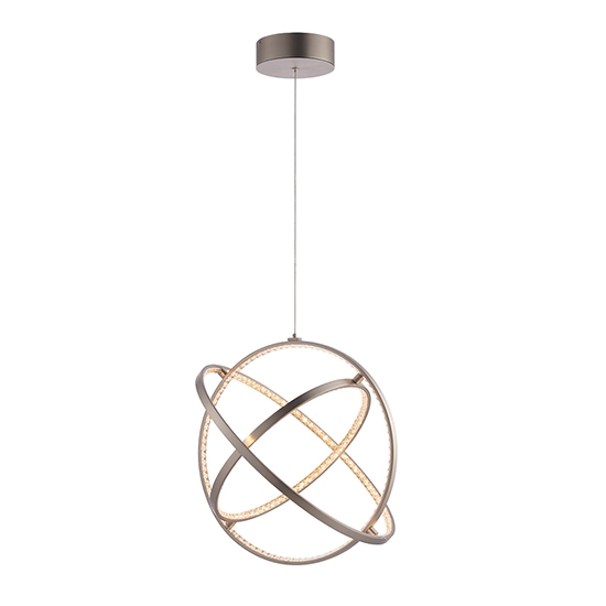 Eternity Led 3 Lights Ceiling Pendant Light In Matt Nickel