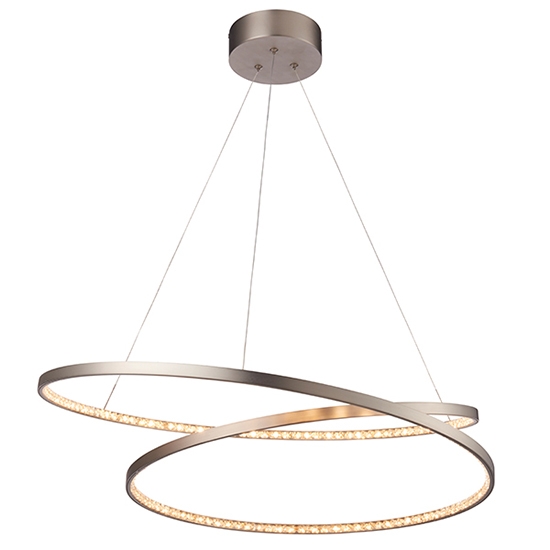 Eternity Led Ceiling Pendant Light In Matt Nickel