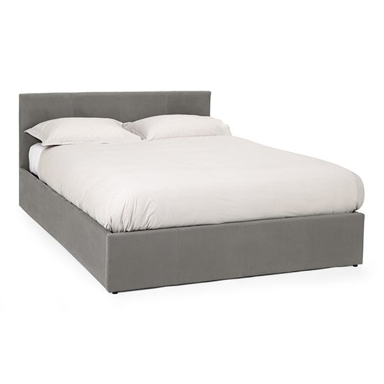 Evelyn Fabric Upholstered Storage Single Bed In Steel