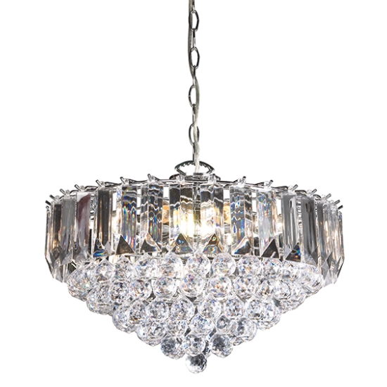 Fargo 3 Lights Clear Acrylic Ceiling Pendant Light In Chrome