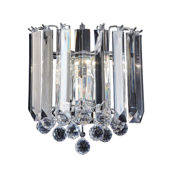 Fargo Clear Acrylic 2 Lights Wall Light In Chrome