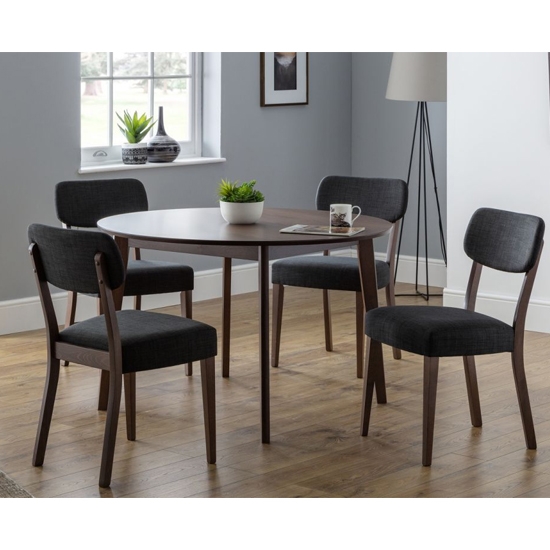 Farringdon Round Wooden Dining Set In Walnut