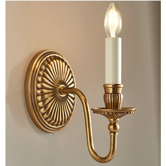 Fitzroy Single Wall Light In Solid Brass