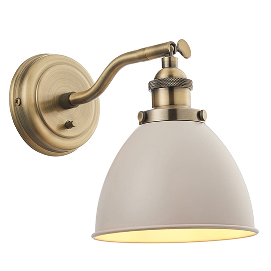 Franklin Led Wall Light In Taupe And Antique Brass