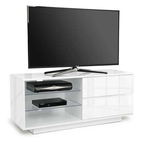 Gallus Ultra Wooden Tv Stand In White High Gloss With 2 Drawers