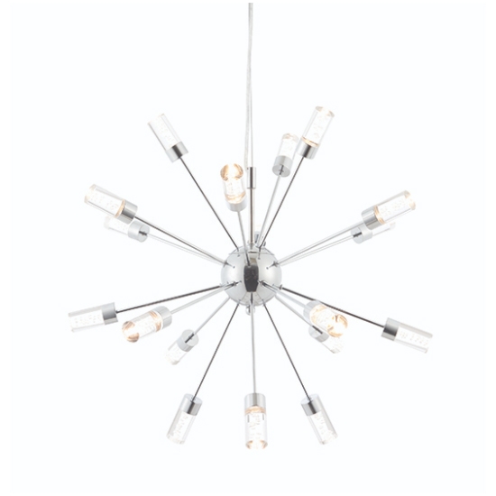 Glacier 18 Lights Clear Bubble Acrylic Ceiling Pendant Light In Chrome