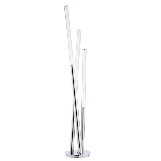 Glacier Clear Bubble Acrylic 3 Lights Floor Lamp In Polished Stainless Steel