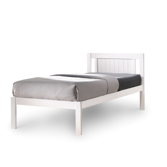 Glorry Wooden Single Bed In White