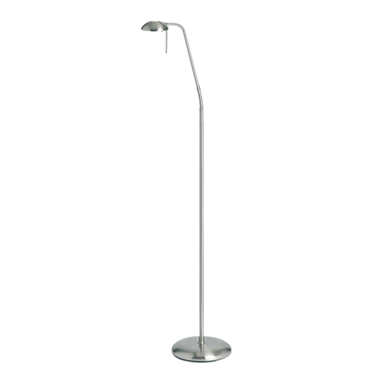 Hackney Touch Task Floor Lamp In Satin Chrome