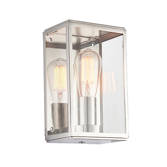 Hadden Clear Glass Wall Light In Bright Nickel