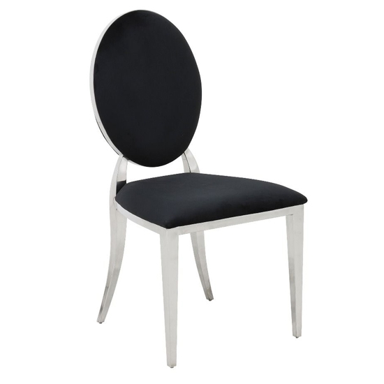 Hampton Velvet Upholstered Dining Chair In Black