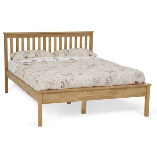 Heather Wooden King Size Bed In Honey Oak