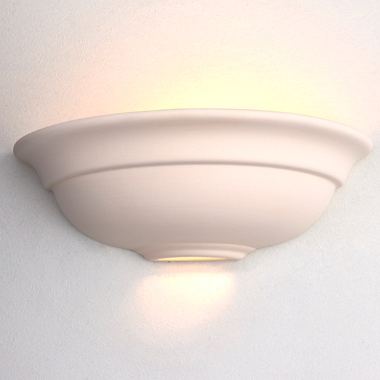 Hillside Led Wall Light In Unglazed Ceramic