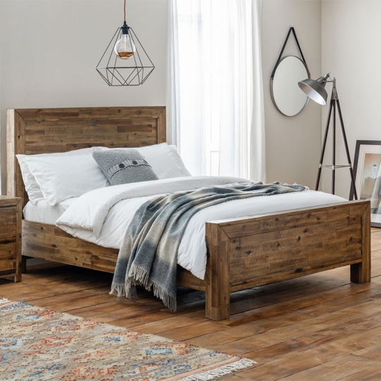 Hoxton Wooden Double Bed In Acacia