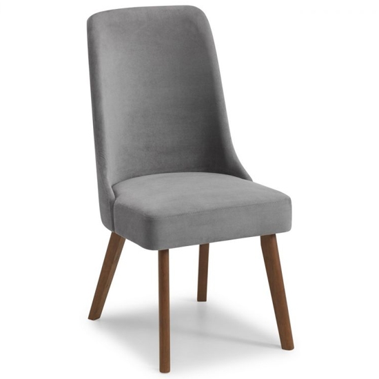 Huxley Chenille Fabric Dining Chair In Dusk Grey