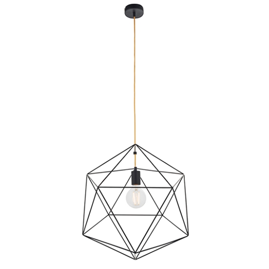 Icosa Ceiling Pendant Light In Matt Black