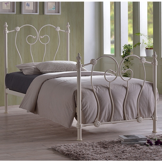 Inova Metal Single Bed In Ivory