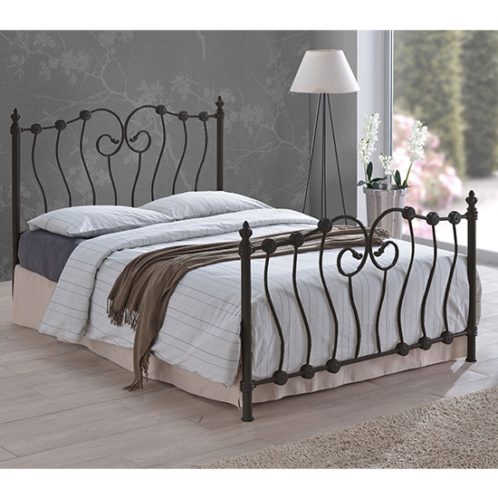 Inova Metal Small Double Bed In Black