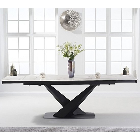 Jack Extending Marble Dining Table In White