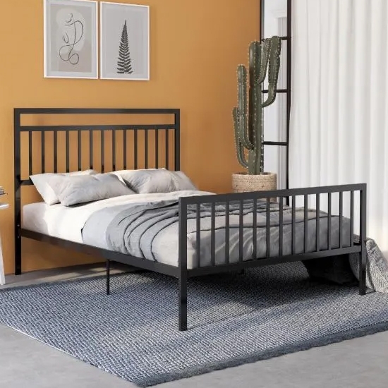 Jackson Modern Metal Double Bed In Black