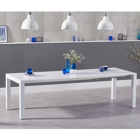 Jamie Extending Wooden Dining Table In White High Gloss