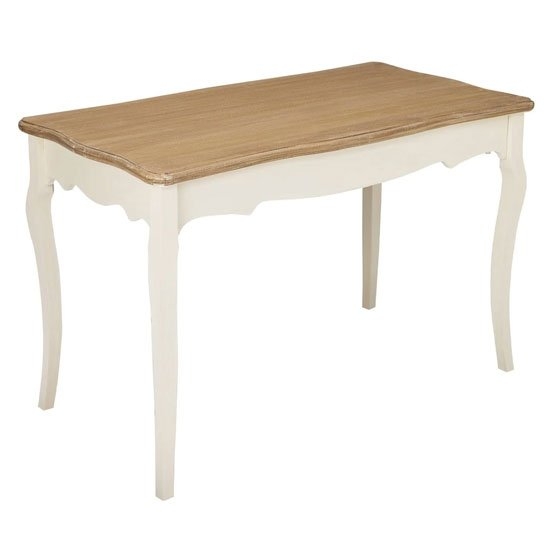 Juliette Wooden Dining Table In Cream And Oak