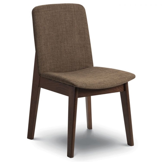 Kensington Linen Fabric Seat Dining Chair In Brown