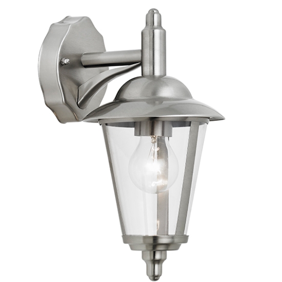 Klien Clear Shade Downlight Wall Light In Polished Stainless Steel