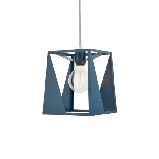 Kolo Dark Grey Fabric Flex Ceiling Pendant Light In Matt Ink Blue