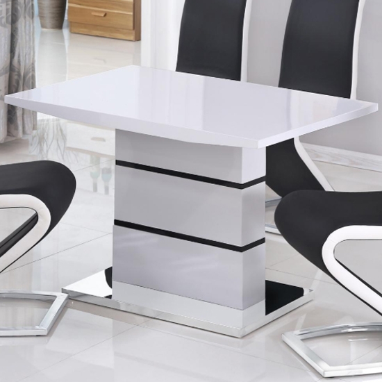 Leona Small Wooden Dining Table In White And Black High Gloss