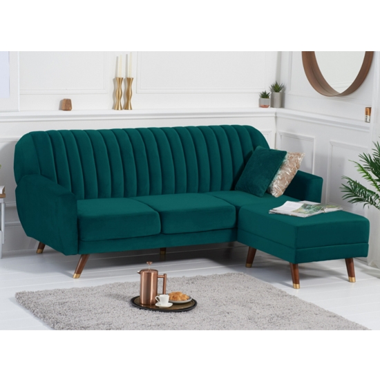 Leslie Velvet Upholstered Sofa Bed In Green