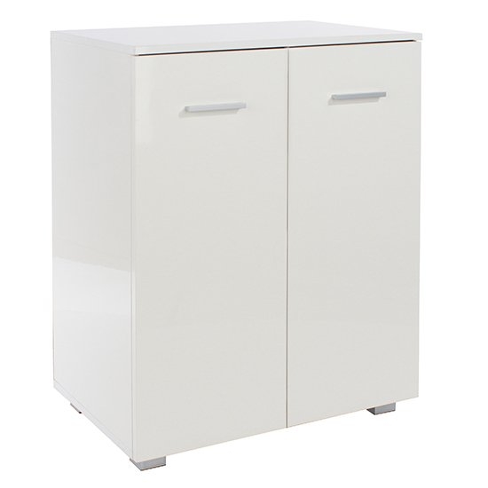 Lido Wooden 2 Doors Sideboard In White High Gloss