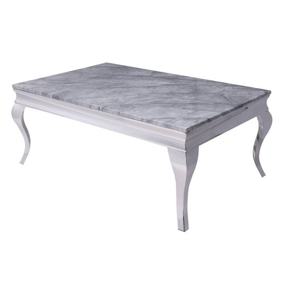 Liyana Rectangular Marble Coffee Table In Grey