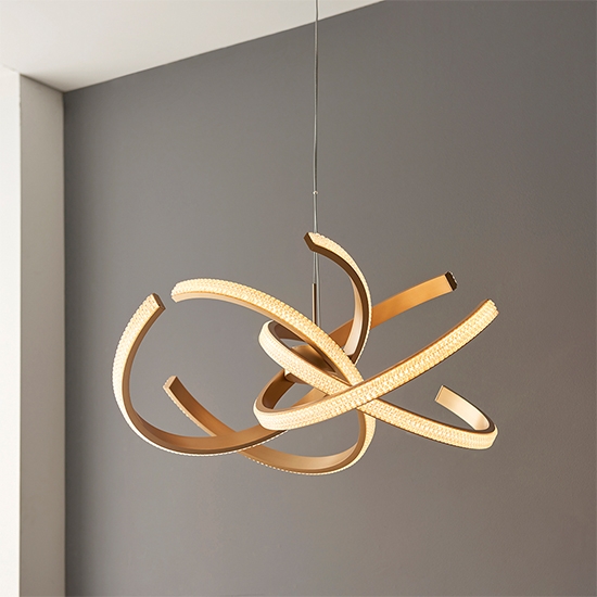 Lorenzo 4 Lights Ceiling Pendant Light In Satin Gold