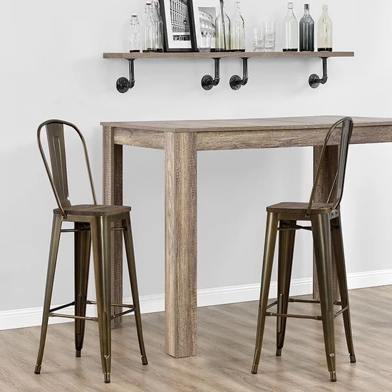 Luxor Bronze Tall Metal Counter Bar Stools In Pair