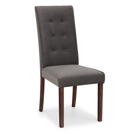 Madrid Velvet Upholstered Dining Chair In Grey