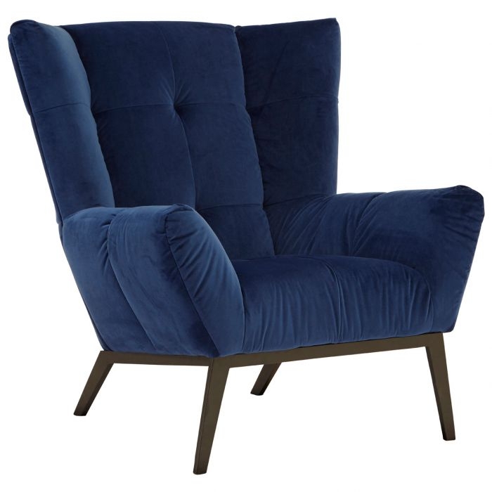 Maiko Fabric Upholstered Armchair In Blue