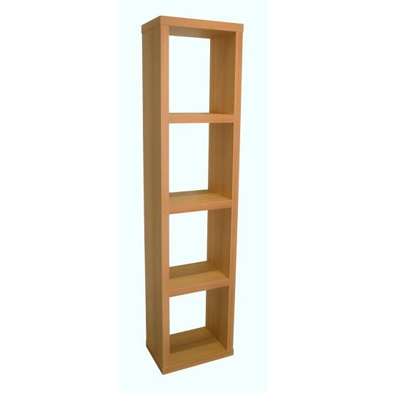 Maine Wooden Narrow Bookcase In Beech With 3 Shelf