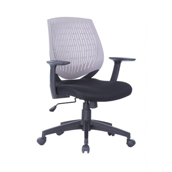 Malibu Fabric Seat And Plastic Backrest Office Chair In Grey