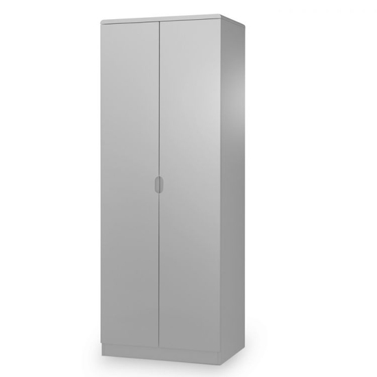 Manhattan Wooden 2 Door Wardrobe In Grey High Gloss