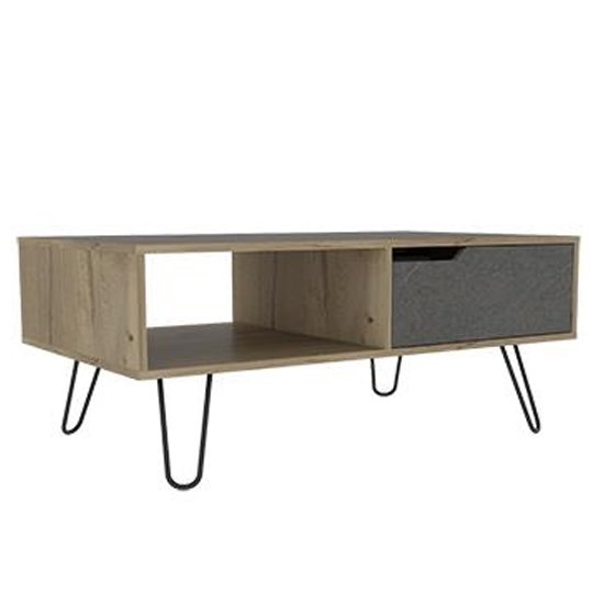 Manhattan Wooden Storage Coffee Table In Bleached Pine Effect