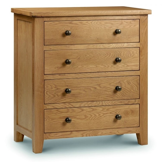 Marlborough Chest Of Drawers In Waxed Oak With 4 Drawers