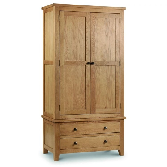 Marlborough Wooden 2 Doors 2 Drawers Wardrobe In Waxed Oak