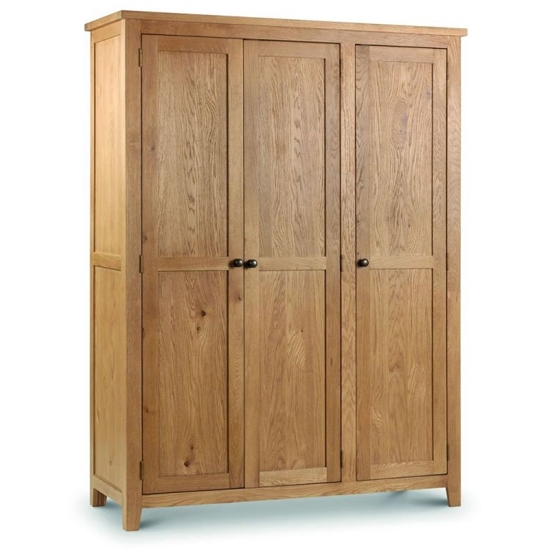 Marlborough Wooden 3 Doors Wardrobe In Waxed Oak