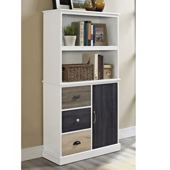 Mercer Wooden Storage Bookcase In White