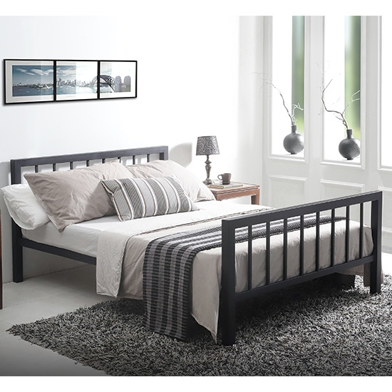 Metro Metal Double Bed In Black