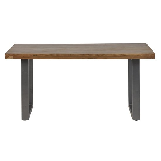 Metropolis Industrial Wooden Dining Table In Acacia