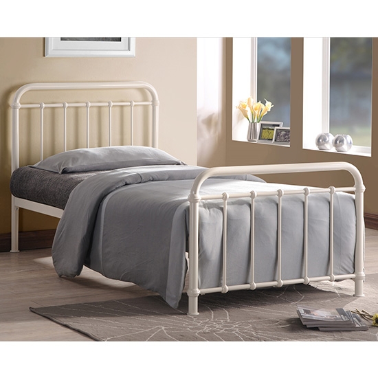 Miami Metal Single Bed In Ivory